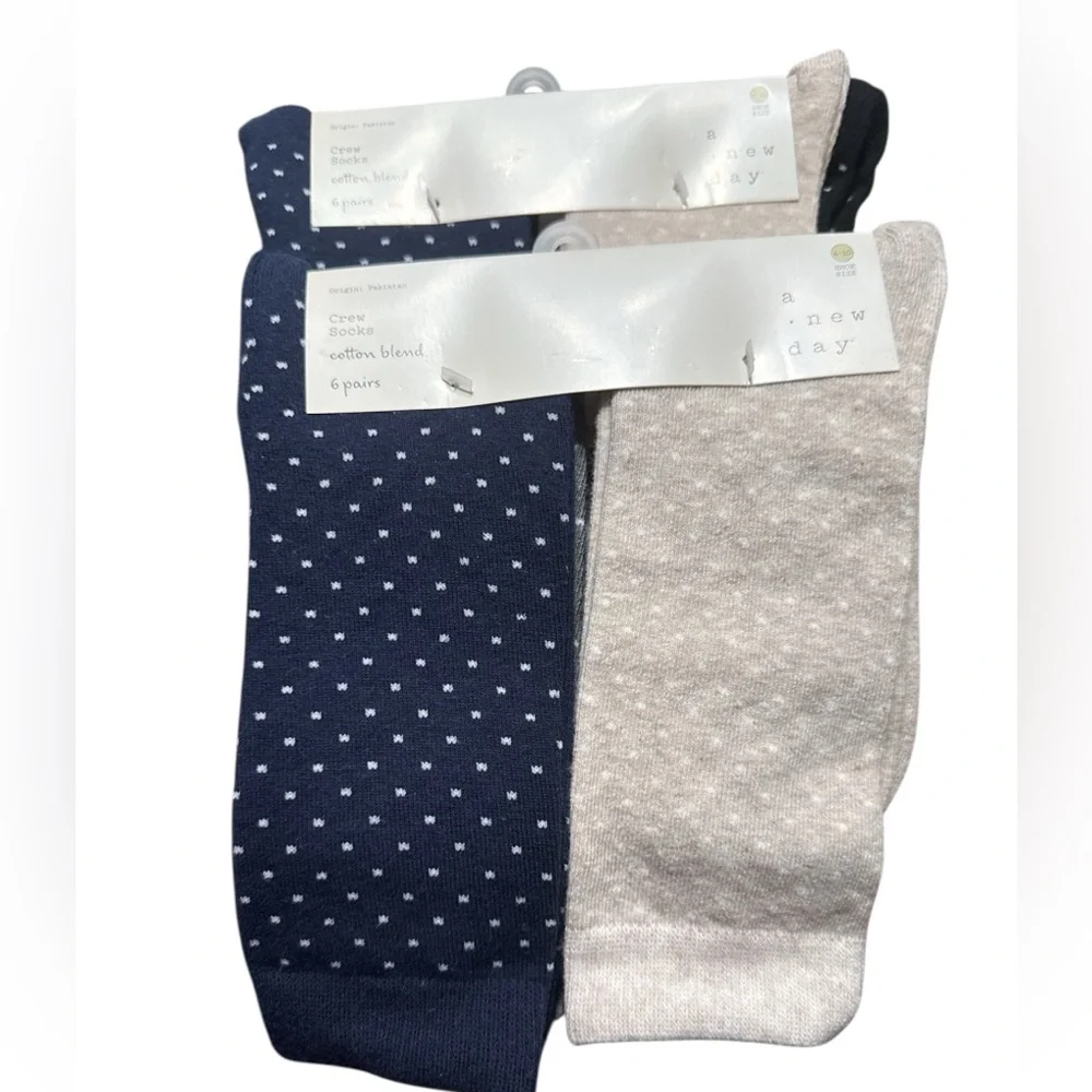 A New Day Women’s Patterned Socks - 12 Pack NWT Size 4-10 Cotton Blend